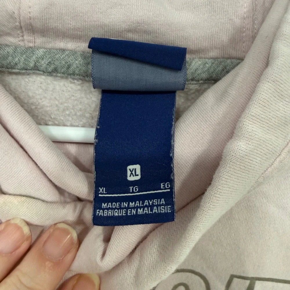 Nike Just Do It Cowl‎ Neck Hoodie Pink Glitter Graphic Pullover XL